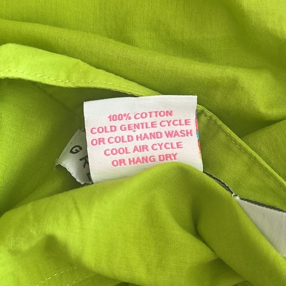 Gretchen Scott Bright Green Button Down Top 3/4 Sleeves Sz Small Preppy Resort - Picture 8 of 8